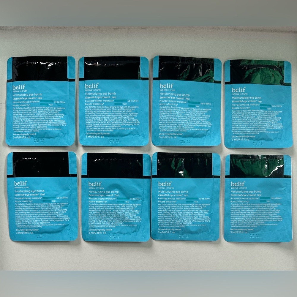BELIF MOISTURIZING EYE BOMB LOT OF 12 TRAVEL PACKS 3ml/ 0.10fl oz NEW